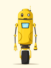 Robot character. Technology, future. Cartoon vector illustration