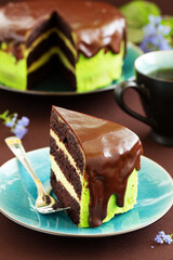 mint-chocolate cake with mint liqueur.