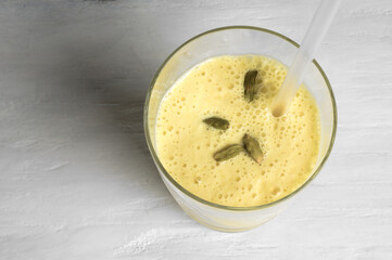 Mango lassi with cardamom