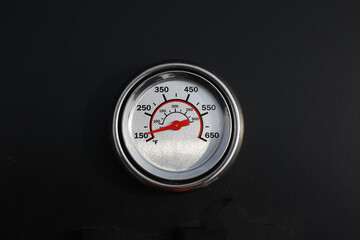 Thermometer BBQ cooking on black background