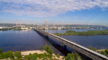 Fototapeta na wymiar Beautiful area of Kiev near the Dnieper River.