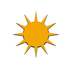 A yellow sun flat icon or logo on white background