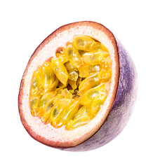 Passion fruit isolated on white