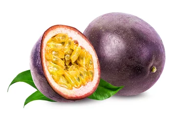 Poster Passion fruit isolated on white © ilietus
