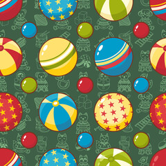 Kid toy seamless pattern. Design element for postcard, banner, flyer