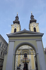Fototapeta na wymiar Facade of Serbian Orthodox Church, Timisoara, Romania,