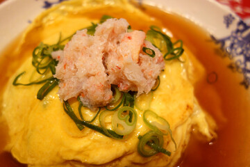 Tenshinhan/crab omelet on rice.