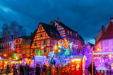 French city Colmar on Christmas Eve.