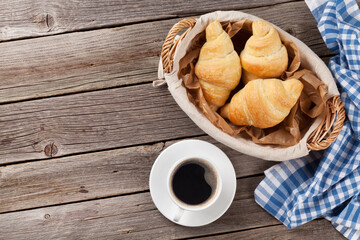 Fresh croissants and coffee
