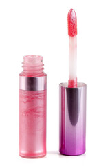 pink lip gloss isolated on white background