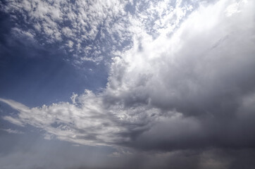 Obraz premium Majestic cloudy mountains landscape. Dramatic sky clouds. Azerbaijan, Big Caucasus mountains. Ganja