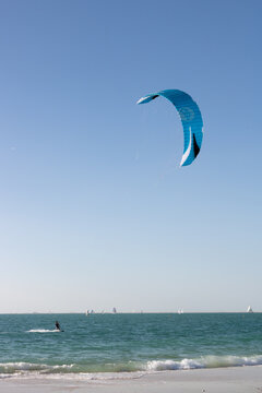 Kite surf activity during a sunny day