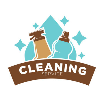 Home cleaning service vector icon of water drop and washing soap cleaner