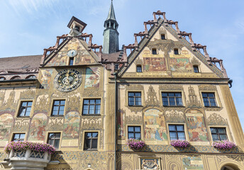 Fototapeta premium Astronomical clock and murals on the city hall