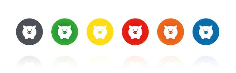 Sparschwein - Farbige Buttons