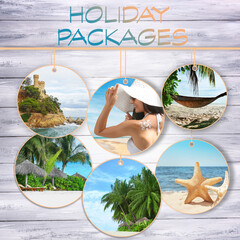 Holiday packages concept. Collage for travel theme © Africa Studio