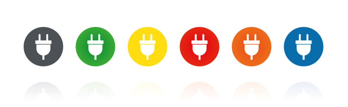 Stromkabel - Stecker - Farbige Buttons