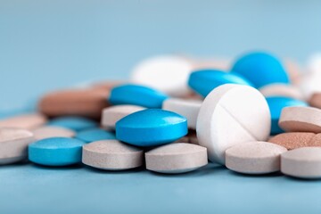 Pills on tablet.