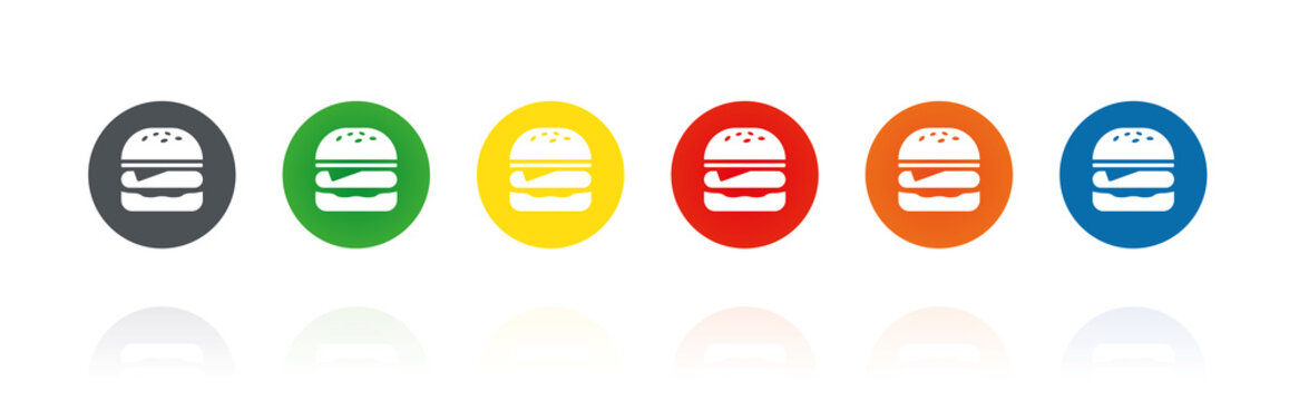 Burger - Farbige Buttons