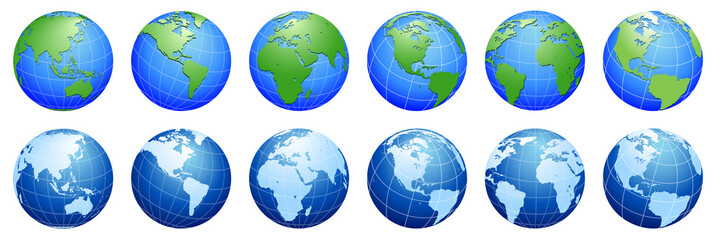 Planet Earth, world globe maps 