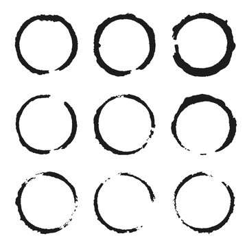 Vector set of black frames. Grunge style design
