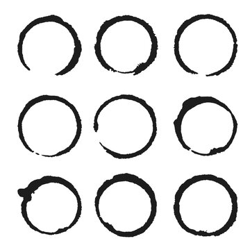 Vector set of black frames. Grunge style design