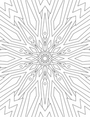 Page coloring book for adults mandala drawn with black lines on
