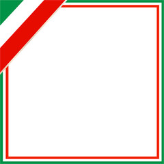 Square frame with Italian flag in the corner with blank space for your text and images.