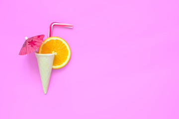 Orange lemonade creative summer concept