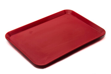Empty Red Plastic Food Container