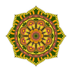 Flower Mandalas. Vintage decorative elements. Oriental pattern, vector illustration. Islam, Arabic, Indian, turkish, pakistan, chinese, ottoman motifs