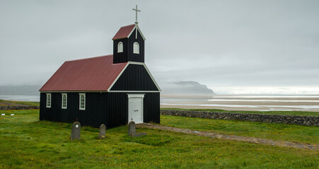 Fototapeta premium Raudasandur church, Iceland