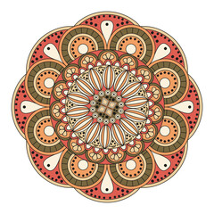 Fototapeta premium Flower Mandalas. Vintage decorative elements. Oriental pattern, vector illustration. Islam, Arabic, Indian, turkish, pakistan, chinese, ottoman motifs