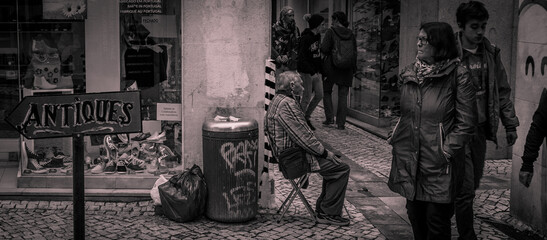 Street Beggar In Coimbra