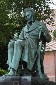  philosopher and writer S&oslash;ren Kierkegaard's statue in Copenhagen, Denmark