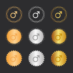 M&auml;nnlich Geschlecht - Bronze, Silber, Gold Medaillen