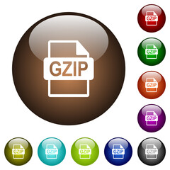 GZIP file format color glass buttons
