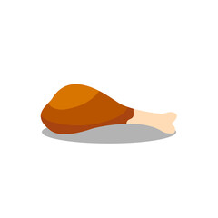 Chicken thighs icon, vector fried chicken icon, isolated chicken legs