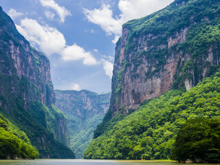 Stunning view of Sumidero Canyon from Grijalva river, Chiapas, Mexico
