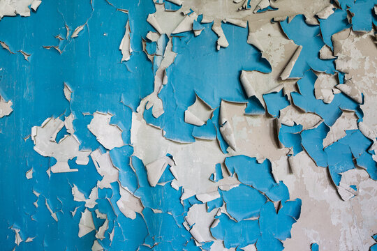 blue peeling paint texture