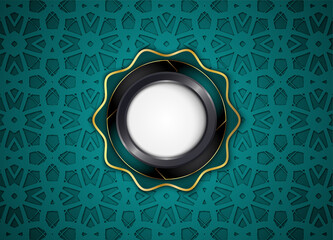 Circle label and abstract background. Blank for message or text.