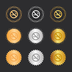 Rauchen verboten - Bronze, Silber, Gold Medaillen