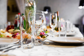 Served table in restaurant