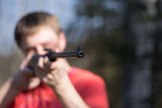 man with air gun