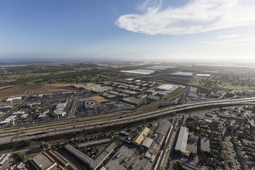 Aerial view of the Ventura 101 Freeway in Oxnard, California.  