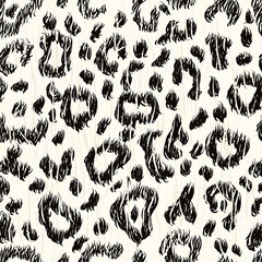 Fototapeta premium Bright snow leopard skin seamless pattern