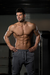Man Showing Abdominal Muscle