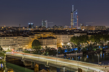Lyon la nuit - Rhône.