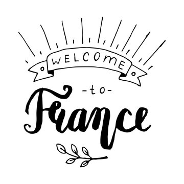 Welcome to France lettering