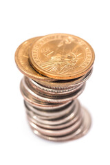 usa coin isolated on white. close up.